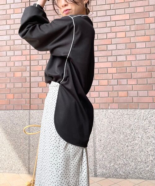 DRESKIP（ドレスキップ）の「◆配色メロ－ゆったりプルオーバー（Tシャツ/カットソー・レディース・レモンイエロー/ライトグリーン/ブラック/オフホワイト・03/04/02）」の17枚目の写真