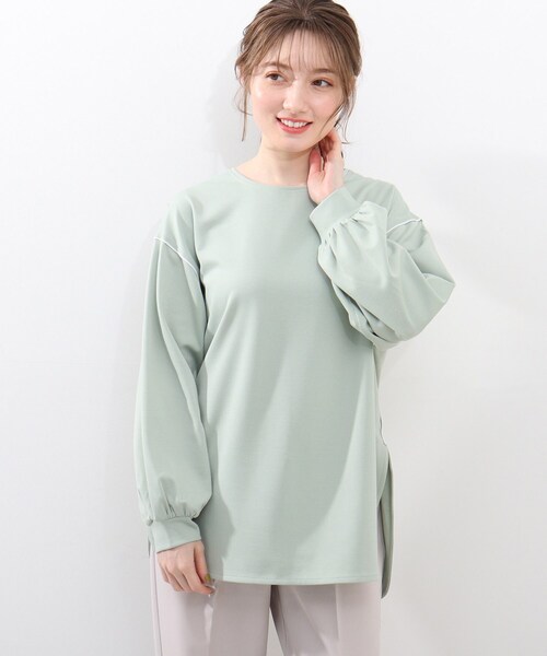 DRESKIP（ドレスキップ）の「◆配色メロ－ゆったりプルオーバー（Tシャツ/カットソー・レディース・レモンイエロー/ライトグリーン/ブラック/オフホワイト・03/04/02）」の21枚目の写真