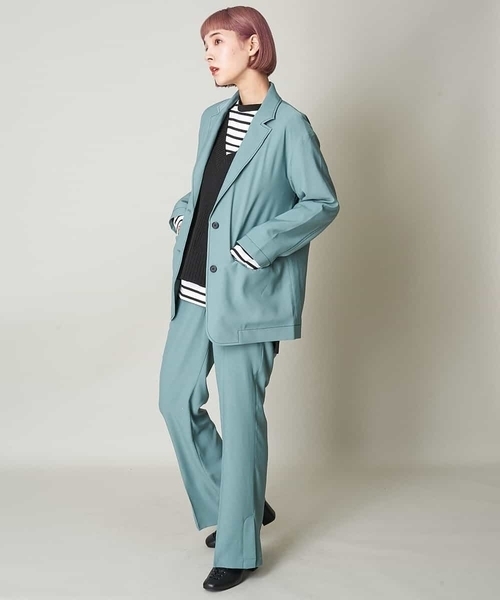 A de a.v.v(アードアー・ヴェ・ヴェ)の「(SET UP対応)配色ステッチテーラードジャケット(テーラードジャケット・レディース・グリーン/ブラウン・38/36)」の14枚目の写真