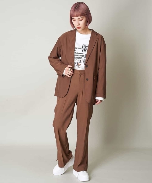 A de a.v.v(アードアー・ヴェ・ヴェ)の「(SET UP対応)配色ステッチテーラードジャケット(テーラードジャケット・レディース・グリーン/ブラウン・38/36)」の16枚目の写真