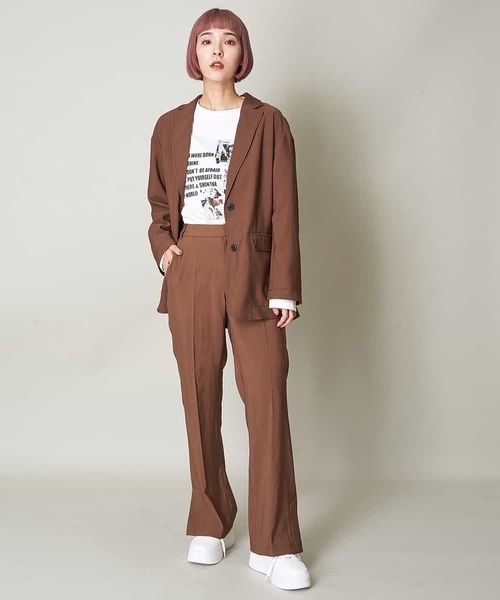 A de a.v.v(アードアー・ヴェ・ヴェ)の「(SET UP対応)配色ステッチテーラードジャケット(テーラードジャケット・レディース・グリーン/ブラウン・38/36)」の10枚目の写真