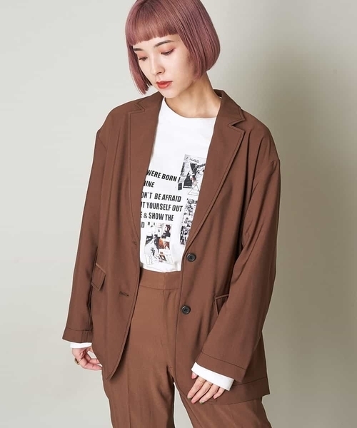 A de a.v.v(アードアー・ヴェ・ヴェ)の「(SET UP対応)配色ステッチテーラードジャケット(テーラードジャケット・レディース・グリーン/ブラウン・38/36)」の7枚目の写真