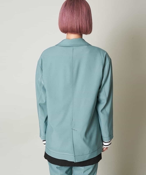 A de a.v.v(アードアー・ヴェ・ヴェ)の「(SET UP対応)配色ステッチテーラードジャケット(テーラードジャケット・レディース・グリーン/ブラウン・38/36)」の4枚目の写真