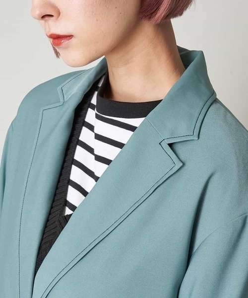 A de a.v.v(アードアー・ヴェ・ヴェ)の「(SET UP対応)配色ステッチテーラードジャケット(テーラードジャケット・レディース・グリーン/ブラウン・38/36)」の15枚目の写真