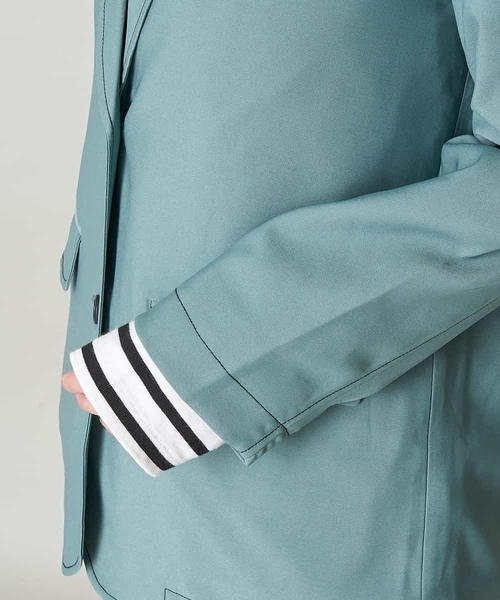 A de a.v.v(アードアー・ヴェ・ヴェ)の「(SET UP対応)配色ステッチテーラードジャケット(テーラードジャケット・レディース・グリーン/ブラウン・38/36)」の17枚目の写真