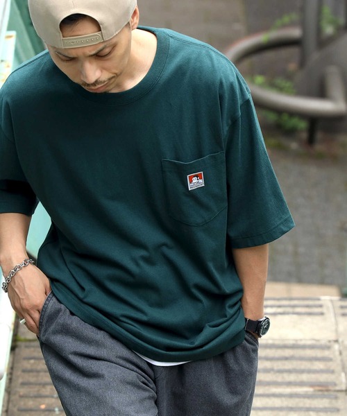 BEN DAVIS(ベンデイビス)の「【BEN DAVIS】ベーシックポケットTシャツ(Tシャツ/カットソー・メンズ・グリーン/イエロー/パープル/ホワイト/ライトグレー/ブラック・S/M/L/XL)」の5枚目の写真