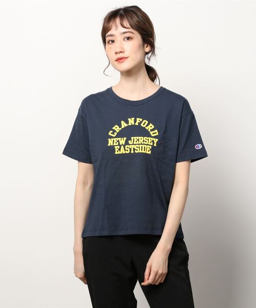Champion(チャンピオン)の「【Champion/チャンピオン】レディース ショートスリーブTシャツ(Tシャツ/カットソー・レディース・ホワイト/ブラック/ネイビー/オレンジ系その他3・MEDIUM/LARGE)」の3枚目の写真