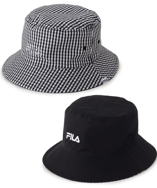 FILA(フィラ)の「【FILA】リバーシブルバケハ(ハット・キッズ・アイボリー/ブラック/ライトグリーン・00)」の1枚目の写真