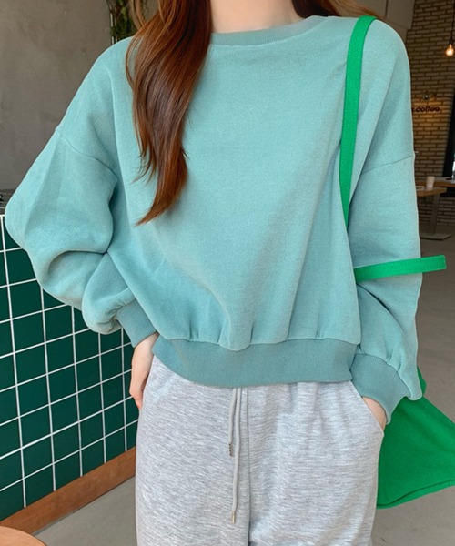 Bifrost(ビフレスト)の「カラーシンプルトレーナー(Tシャツ/カットソー・レディース・ブラック/ベージュ/ホワイト/グリーン/グレー/ブルー/イエロー・F)」の5枚目の写真