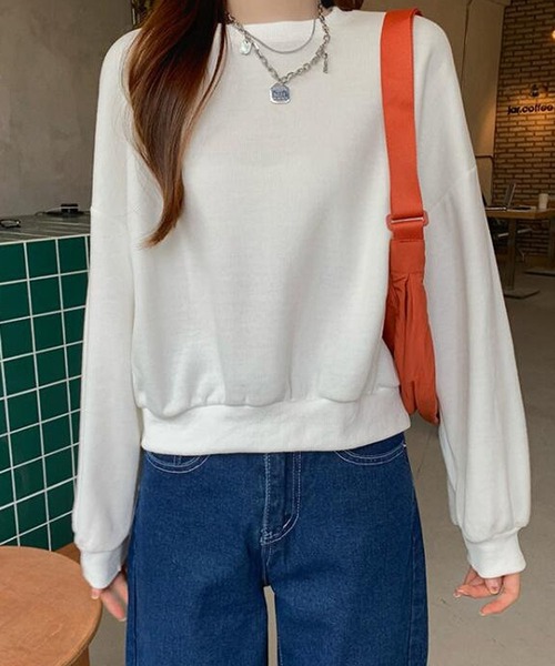 Bifrost(ビフレスト)の「カラーシンプルトレーナー(Tシャツ/カットソー・レディース・ブラック/ベージュ/ホワイト/グリーン/グレー/ブルー/イエロー・F)」の8枚目の写真