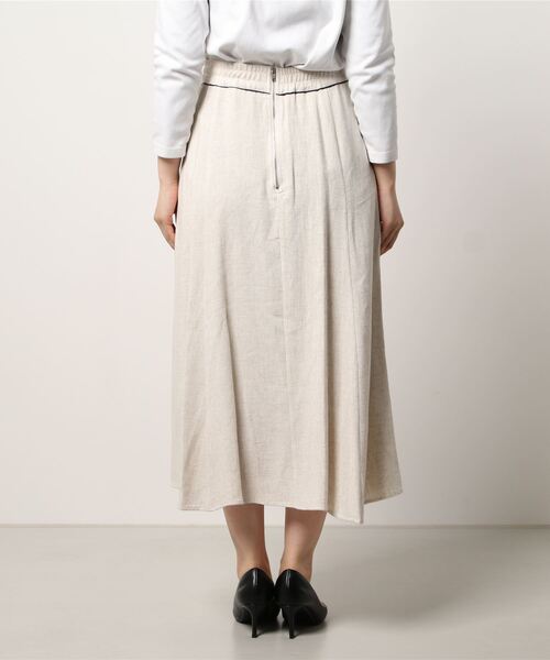 Q（キュー）の「リネンタッチパネルマーメイドスカート（スカート・レディース・アイボリー/テラコッタ・MEDIUM）」の4枚目の写真