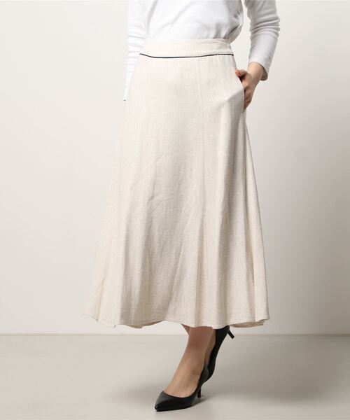 Q（キュー）の「リネンタッチパネルマーメイドスカート（スカート・レディース・アイボリー/テラコッタ・MEDIUM）」の5枚目の写真