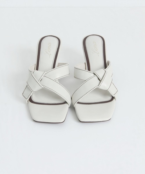 tocco closet（トッコ　クローゼット）の「スクエアトゥミュールサンダル（サンダル・レディース・ブラック/キャメル・L/M/LL/S）」の14枚目の写真