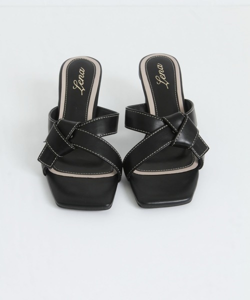 tocco closet（トッコ　クローゼット）の「スクエアトゥミュールサンダル（サンダル・レディース・ブラック/キャメル・L/M/LL/S）」の15枚目の写真