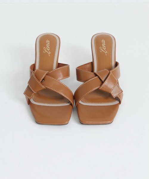 tocco closet（トッコ　クローゼット）の「スクエアトゥミュールサンダル（サンダル・レディース・ブラック/キャメル・L/M/LL/S）」の16枚目の写真