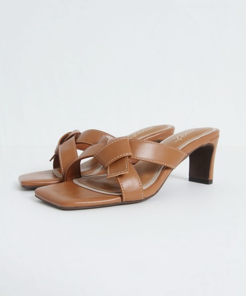 tocco closet（トッコ　クローゼット）の「スクエアトゥミュールサンダル（サンダル・レディース・ブラック/キャメル・L/M/LL/S）」の18枚目の写真