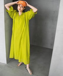 bohmal | インド綿スキッパーロングワンピース(ワンピース)