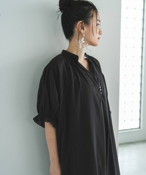 bohmal(ボマール)の「【高身長サイズ有】インド綿スキッパーロングワンピース(ワンピース・レディース・ブラック/ピンク/ロイヤルブルー/ライム/オレンジ/ベージュ/レッド・FREE/LARGE/MEDIUM)」の12枚目の写真