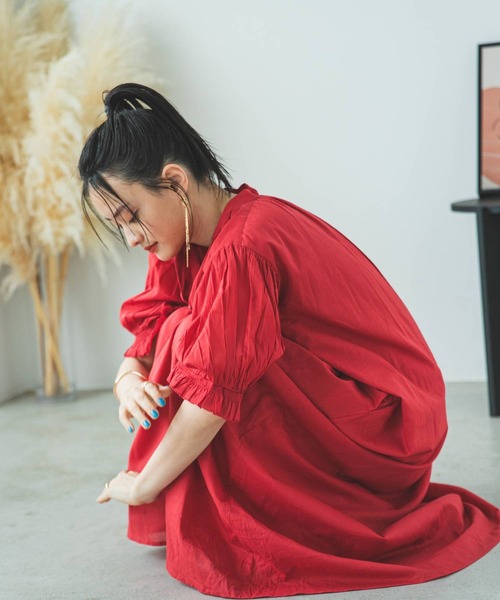 bohmal(ボマール)の「【高身長サイズ有】インド綿スキッパーロングワンピース(ワンピース・レディース・ブラック/ピンク/ロイヤルブルー/ライム/オレンジ/ベージュ/レッド・FREE/LARGE/MEDIUM)」の22枚目の写真