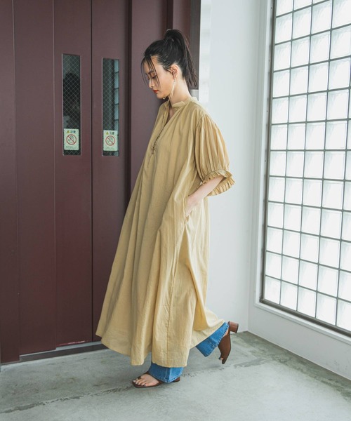 ヌキテパ　インド綿　ロングワンピース 楽天市場】【SALE】 インド綿スキッパーロングワンピース