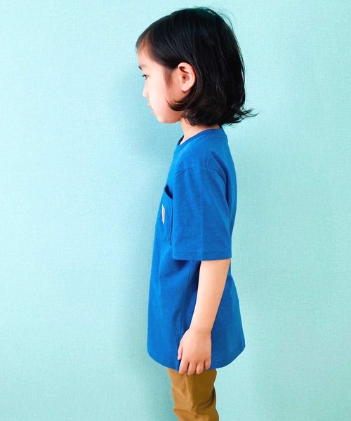 Carhartt（カーハート）の「carhartt  ワンポイントロゴ 半袖ポケットTシャツ キッズ（Tシャツ/カットソー・キッズ・ブラック/オレンジ/ブルー/ブルー系1/レッド系・4/6/5/7/S/M/L/XL）」の14枚目の写真