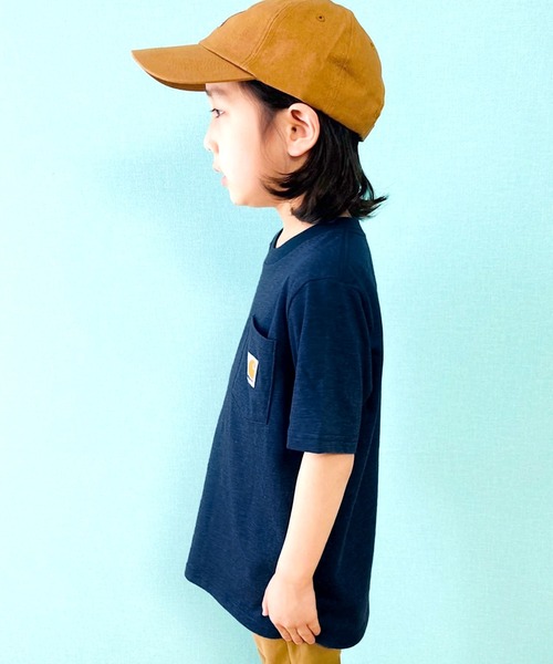 Carhartt（カーハート）の「carhartt  ワンポイントロゴ 半袖ポケットTシャツ キッズ（Tシャツ/カットソー・キッズ・ブラック/オレンジ/ブルー/ブルー系1/レッド系・4/6/5/7/S/M/L/XL）」の19枚目の写真
