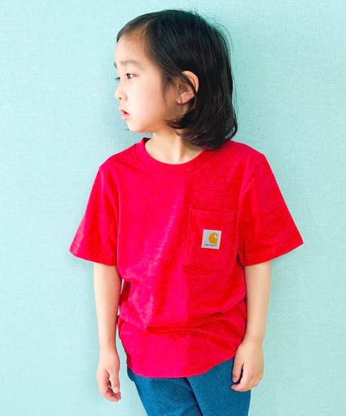 Carhartt（カーハート）の「carhartt  ワンポイントロゴ 半袖ポケットTシャツ キッズ（Tシャツ/カットソー・キッズ・ブラック/オレンジ/ブルー/ブルー系1/レッド系・4/6/5/7/S/M/L/XL）」の22枚目の写真