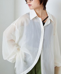 forksy. | 【forksy.】シアーストライプビッグシャツ(シャツ/ブラウス)