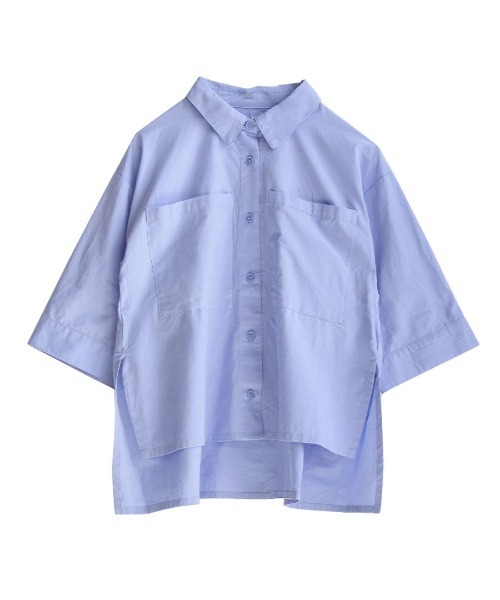 e-zakkamania stores（イーザッカマニアストアーズ）の「【一枚で様になるボックスシャツ】 ボックスシルエット ブロードシャツ（シャツ/ブラウス・レディース・ブラック/ブルー/ホワイト・M）」の4枚目の写真