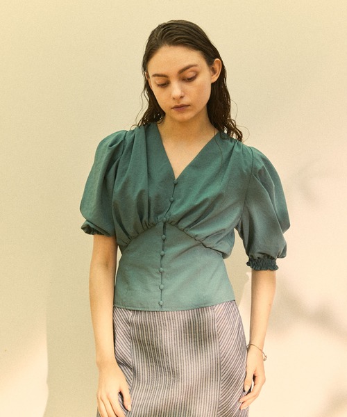 LADYMADE（レディメイド）の「パワショルコルセットブラウス（シャツ/ブラウス・レディース・グリーン/ブラック/オフホワイト/オレンジ系その他・FREE）」の12枚目の写真