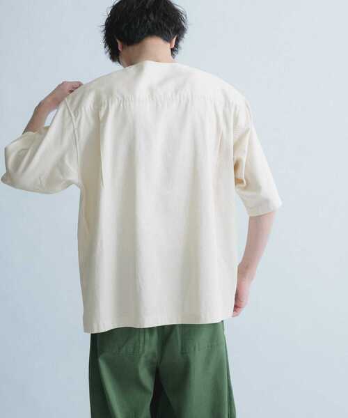 FORK&SPOON(フォークアンドスプーン)の「FORK&SPOON ハーフジッププルオーバーシャツ(シャツ/ブラウス・メンズ・ネイビー/アイボリー・5/4)」の4枚目の写真