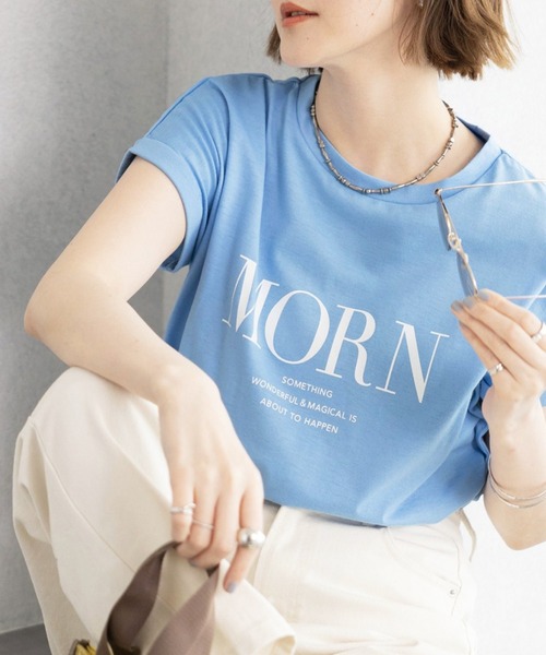 GeeRA(ジーラ)の「フレンチスリーブプリントTシャツ(Tシャツ/カットソー・レディース・ブラック/オフホワイト/ブルー・MEDIUM/LARGE/X-LARGE/XX-LARGE)」の3枚目の写真