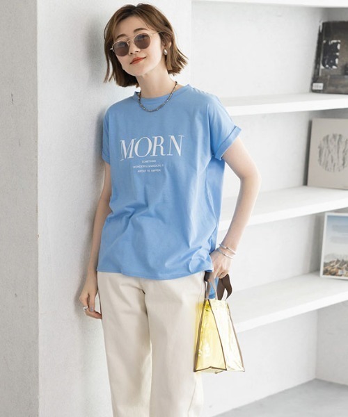 GeeRA(ジーラ)の「フレンチスリーブプリントTシャツ(Tシャツ/カットソー・レディース・ブラック/オフホワイト/ブルー・MEDIUM/LARGE/X-LARGE/XX-LARGE)」の16枚目の写真