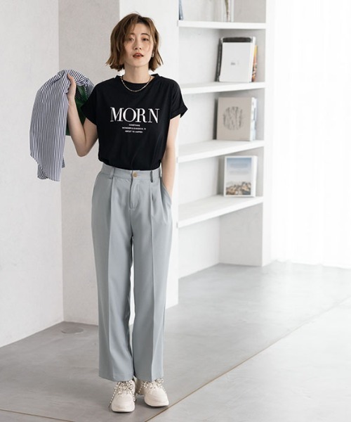 GeeRA(ジーラ)の「フレンチスリーブプリントTシャツ(Tシャツ/カットソー・レディース・ブラック/オフホワイト/ブルー・MEDIUM/LARGE/X-LARGE/XX-LARGE)」の10枚目の写真