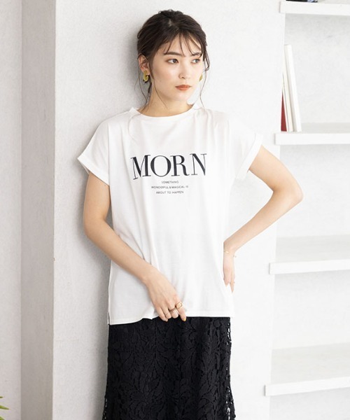 GeeRA(ジーラ)の「フレンチスリーブプリントTシャツ(Tシャツ/カットソー・レディース・ブラック/オフホワイト/ブルー・MEDIUM/LARGE/X-LARGE/XX-LARGE)」の14枚目の写真