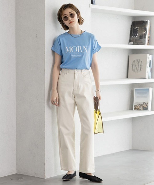 GeeRA(ジーラ)の「フレンチスリーブプリントTシャツ(Tシャツ/カットソー・レディース・ブラック/オフホワイト/ブルー・MEDIUM/LARGE/X-LARGE/XX-LARGE)」の5枚目の写真