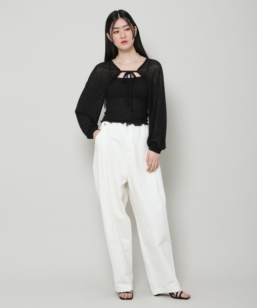 ALAND（エーランド）の「3.3Field Trip／LOOSE FIT BOLERO 2297726（カーディガン/ボレロ・レディース・ブラック/グレー/アイボリー・FREE）」の6枚目の写真