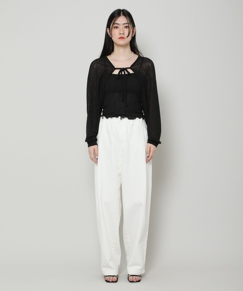 ALAND（エーランド）の「3.3Field Trip／LOOSE FIT BOLERO 2297726（カーディガン/ボレロ・レディース・ブラック/グレー/アイボリー・FREE）」の7枚目の写真