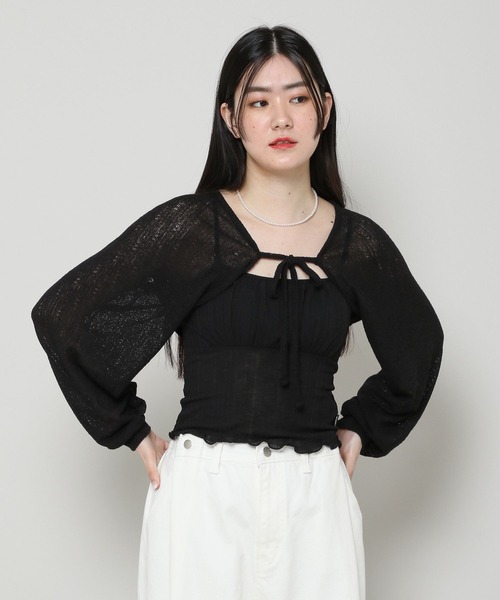 ALAND（エーランド）の「3.3Field Trip／LOOSE FIT BOLERO 2297726（カーディガン/ボレロ・レディース・ブラック/グレー/アイボリー・FREE）」の8枚目の写真