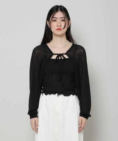 ALAND（エーランド）の「3.3Field Trip／LOOSE FIT BOLERO 2297726（カーディガン/ボレロ・レディース・ブラック/グレー/アイボリー・FREE）」の9枚目の写真