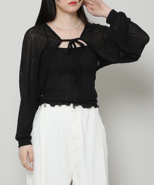 ALAND（エーランド）の「3.3Field Trip／LOOSE FIT BOLERO 2297726（カーディガン/ボレロ・レディース・ブラック/グレー/アイボリー・FREE）」の4枚目の写真