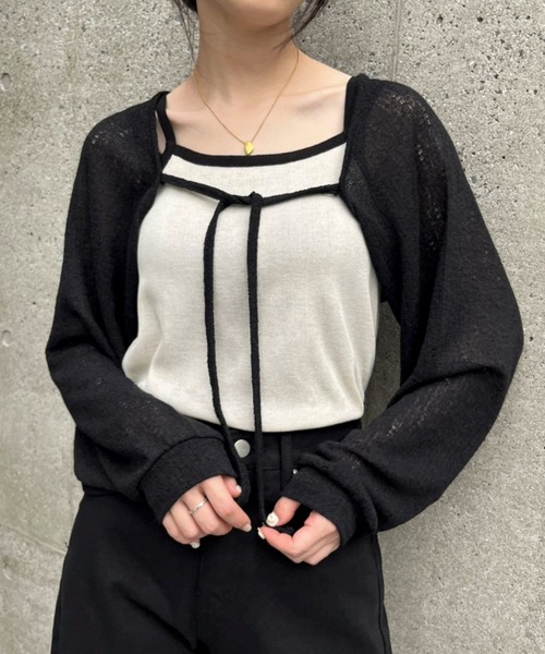 ALAND（エーランド）の「3.3Field Trip／LOOSE FIT BOLERO 2297726（カーディガン/ボレロ・レディース・ブラック/グレー/アイボリー・FREE）」の5枚目の写真