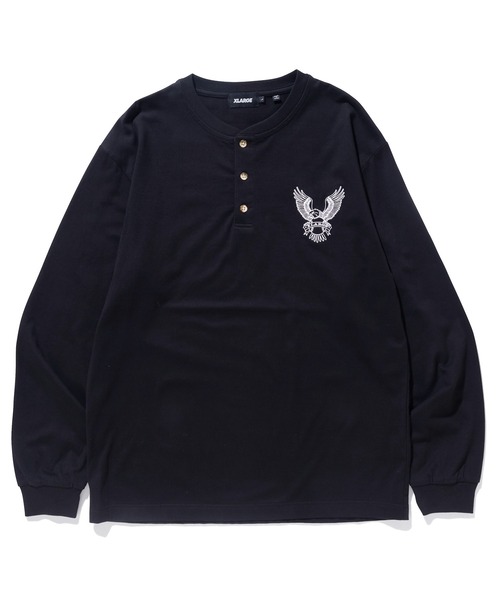 XLARGE（エクストララージ）の「HENLEY NECK EAGLE L/S TEE（Tシャツ/カットソー・メンズ・ブラック/アッシュ/ブラウン・L/XL/S/M）」の2枚目の写真