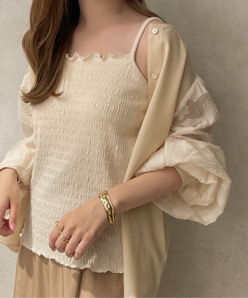 apres jour clair(アプレジュールクレア)の「【apres jour clair】カップ付きクシュクシュキャミソール【ZOZOTOWN限定アイテム】(キャミソール・レディース・アイボリー/ダークブラウン/ベージュ・X-LARGE/フリー)」の16枚目の写真