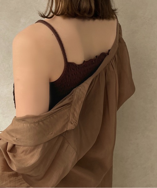 apres jour clair(アプレジュールクレア)の「【apres jour clair】カップ付きクシュクシュキャミソール【ZOZOTOWN限定アイテム】(キャミソール・レディース・アイボリー/ダークブラウン/ベージュ・X-LARGE/フリー)」の11枚目の写真