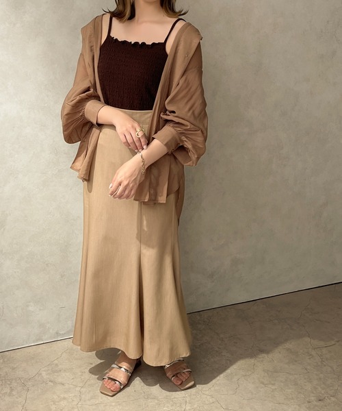 apres jour clair(アプレジュールクレア)の「【apres jour clair】カップ付きクシュクシュキャミソール【ZOZOTOWN限定アイテム】(キャミソール・レディース・アイボリー/ダークブラウン/ベージュ・X-LARGE/フリー)」の8枚目の写真