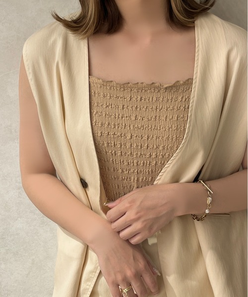 apres jour clair(アプレジュールクレア)の「【apres jour clair】カップ付きクシュクシュキャミソール【ZOZOTOWN限定アイテム】(キャミソール・レディース・アイボリー/ダークブラウン/ベージュ・X-LARGE/フリー)」の10枚目の写真