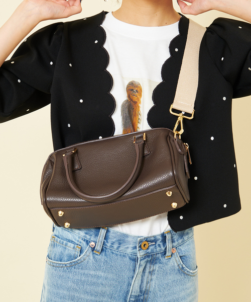 U by SPICK&SPAN（ユーバイスピックアンドスパン）の「【AULENTTI/オウレンティ】 ボストンショルダーBAG（ボストンバッグ・レディース・ブラウン/イエロー・FREE）」の3枚目の写真