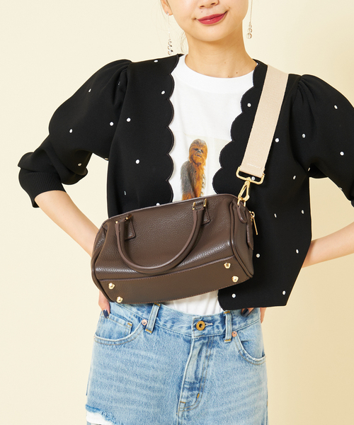 U by SPICK&SPAN（ユーバイスピックアンドスパン）の「【AULENTTI/オウレンティ】 ボストンショルダーBAG（ボストンバッグ・レディース・ブラウン/イエロー・FREE）」の4枚目の写真