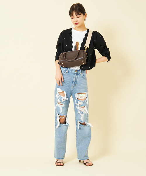 U by SPICK&SPAN（ユーバイスピックアンドスパン）の「【AULENTTI/オウレンティ】 ボストンショルダーBAG（ボストンバッグ・レディース・ブラウン/イエロー・FREE）」の5枚目の写真